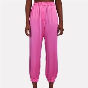 Intermix Backgrounde NYC Logan Silk-Charmeuse Joggers Pink size P